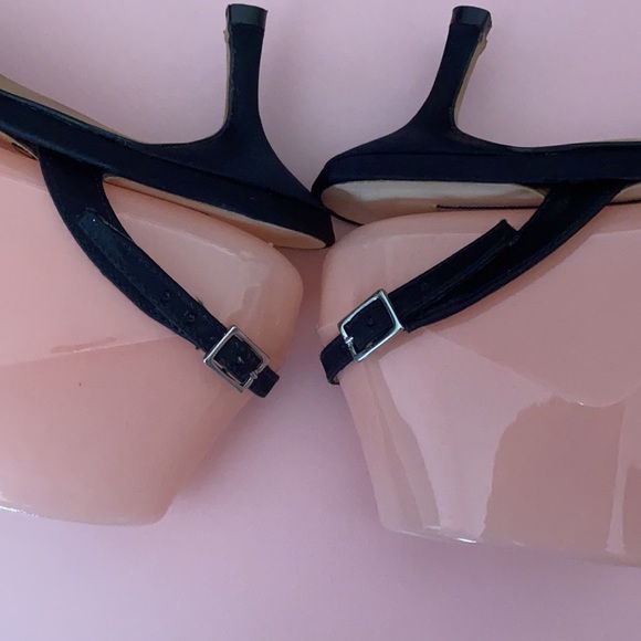 🎉🎉HP🎉🎉Vintage Anne Klein black sling back kitten heel pumps Size 8M - Picture 5 of 9